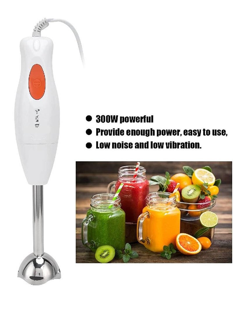 Hand Blender Retro Cream, Immersion Blender Set, Ergonomically Handle Designed, 300 Watts Easily Food, Mixes Sauces, Purees Soups, Smoothies, And Dips, White