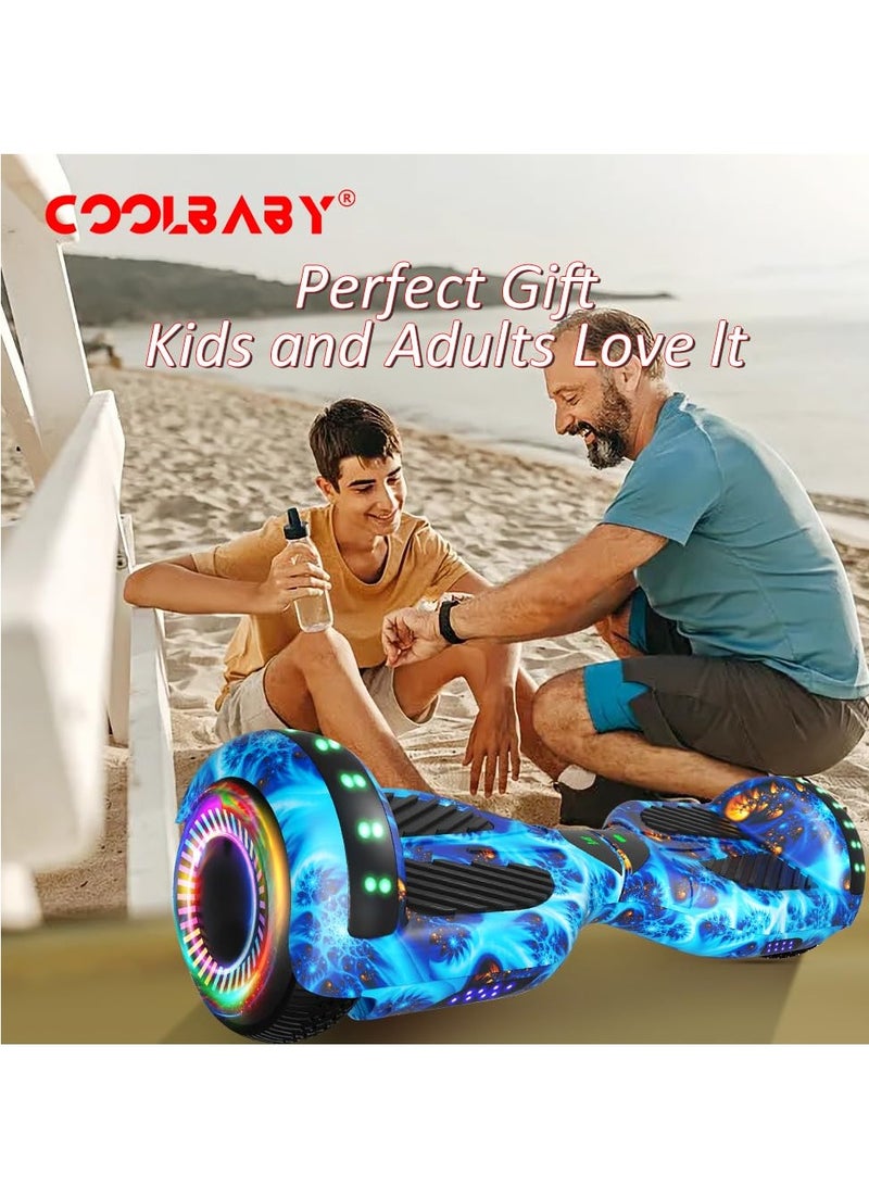 COOLBABY 6.5inch Smart Scooter 2 Wheels Self Scooter with Led Lights