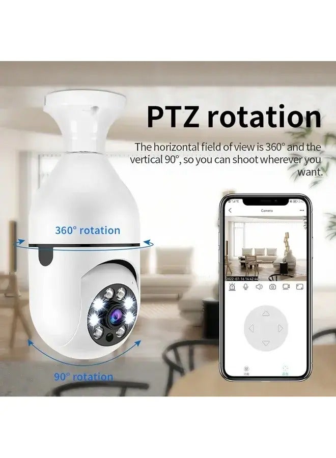 Wireless WiFi Bulb Camera Security Camera 1080p WiFi Smart 360 Surveillance Camera for Indoor and Outdoor