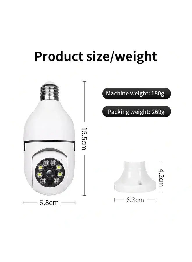 Wireless WiFi Bulb Camera Security Camera 1080p WiFi Smart 360 Surveillance Camera for Indoor and Outdoor