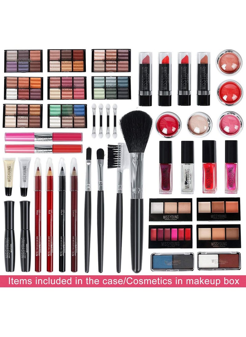 Professional Multifunctional Makeup Kit 106pcs Makeup Tools Eyeshadow Lipstick Mascara Lip Liner Makeup Brush Makeup Artist Makeup Box For Women Full Kit
