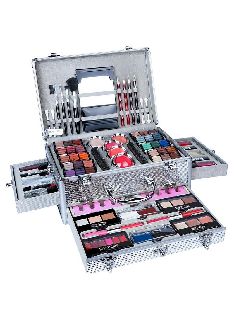 Professional Multifunctional Makeup Kit 106pcs Makeup Tools Eyeshadow Lipstick Mascara Lip Liner Makeup Brush Makeup Artist Makeup Box For Women Full Kit