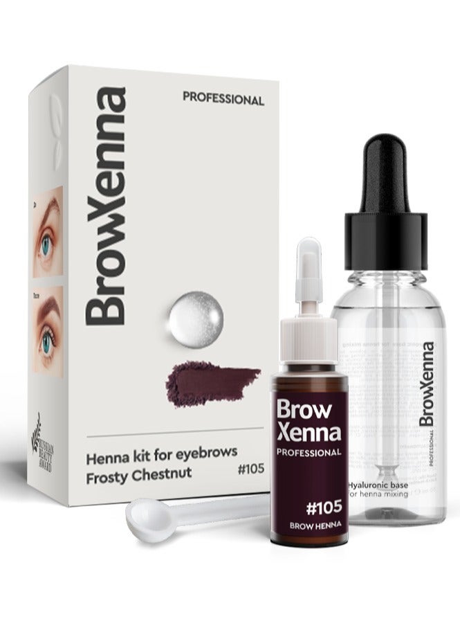Brow Henna Kit with Hyaluronic Mixing Base Included | #105 Frosty Chestnut