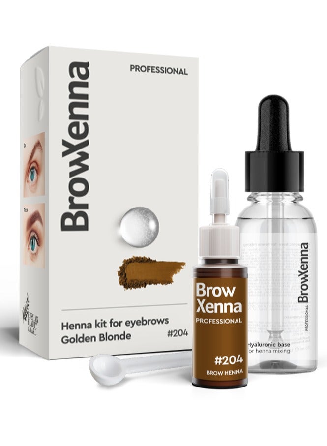 Brow Henna Kit with Hyaluronic Mixing Base Included | #204 Golden Blonde