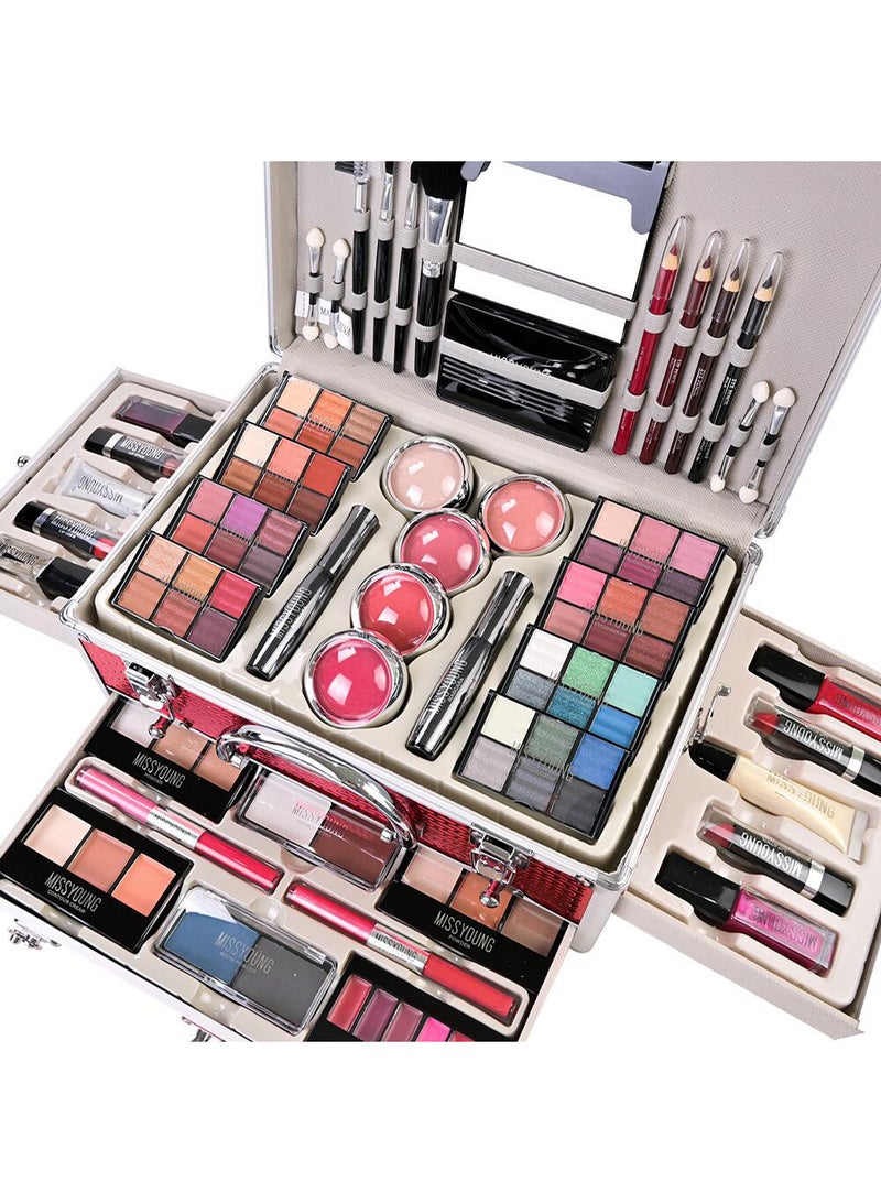 Professional Multifunctional Makeup Kit 106pcs Makeup Tools Eyeshadow Lipstick Mascara Lip Liner Makeup Brush Makeup Artist Makeup Box For Women Full Kit