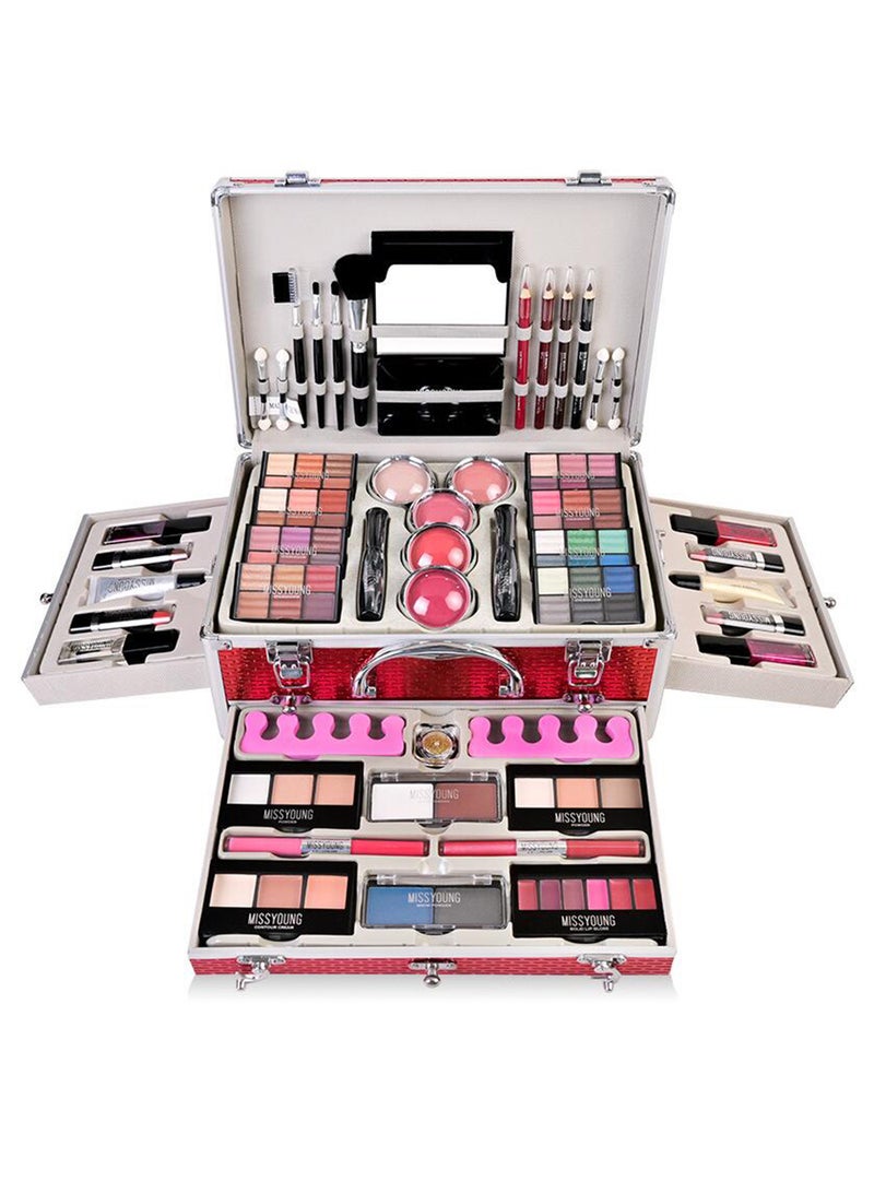 Professional Multifunctional Makeup Kit 106pcs Makeup Tools Eyeshadow Lipstick Mascara Lip Liner Makeup Brush Makeup Artist Makeup Box For Women Full Kit
