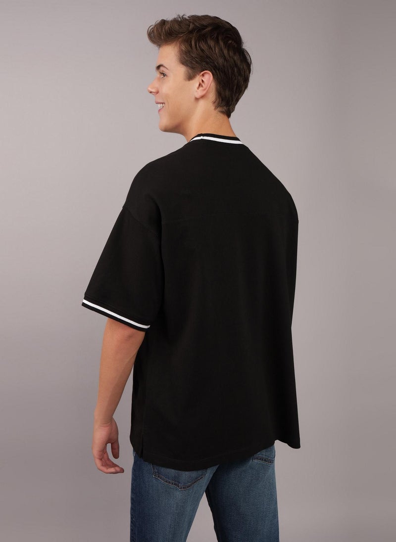 Oversized Ringer Pique T-Shirt