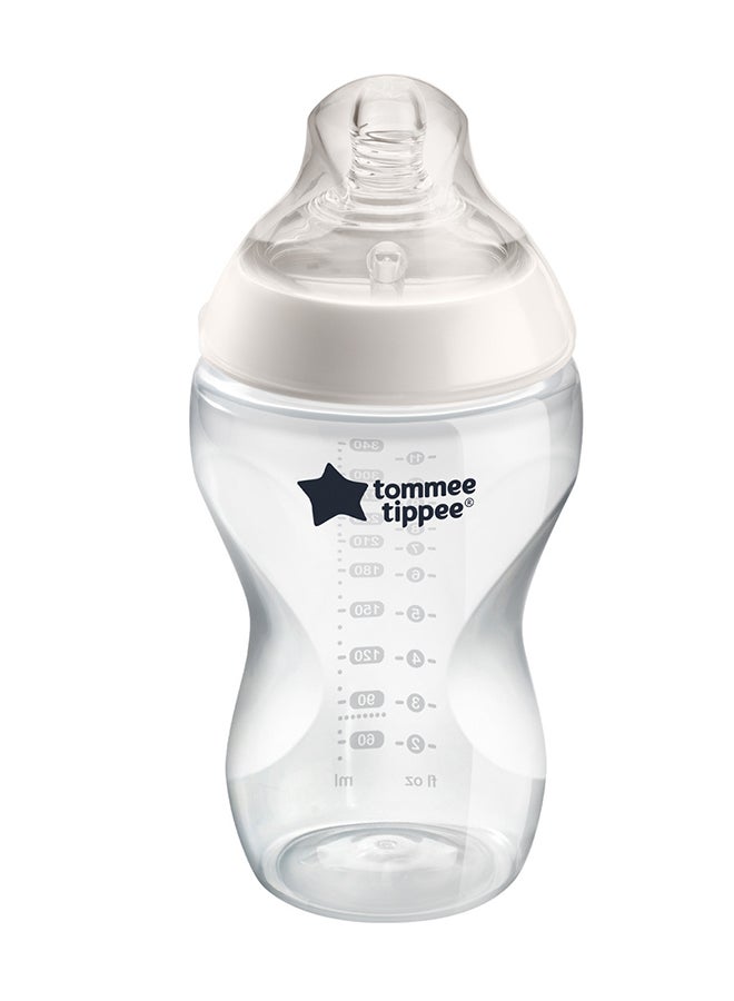 Pack Of 1 Closer To Nature Baby Feeding Bottle 3 Months+ 340  ml, Clear