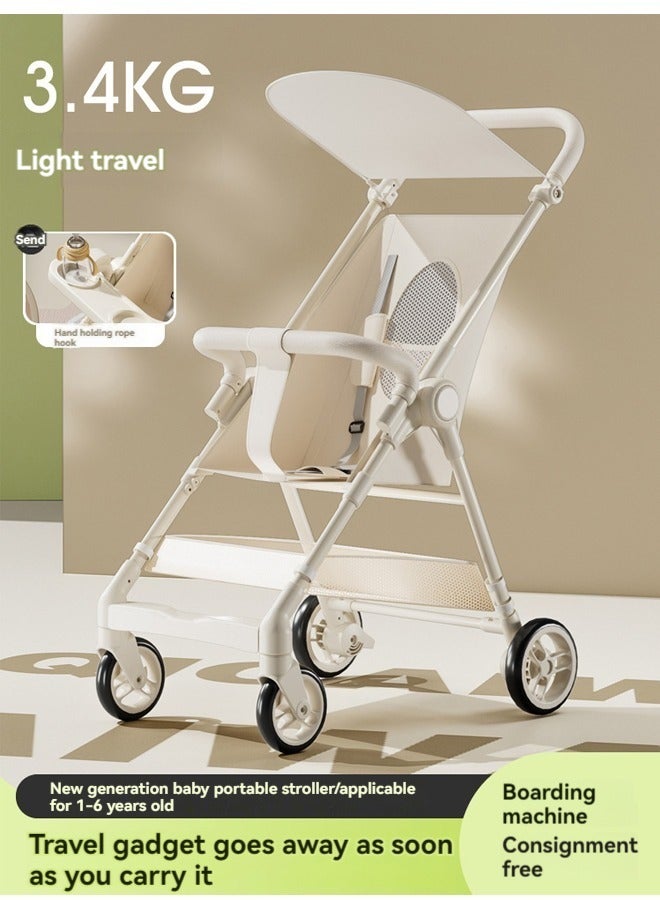 Travel Stroller With Snack Tray , Umbrella Stroller, Compact Baby Stroller for Airplane Use, Lightweight Stroller with Seat Belts, Coast Stroller Rider for Kids Ages 1-6, One Hand Folding