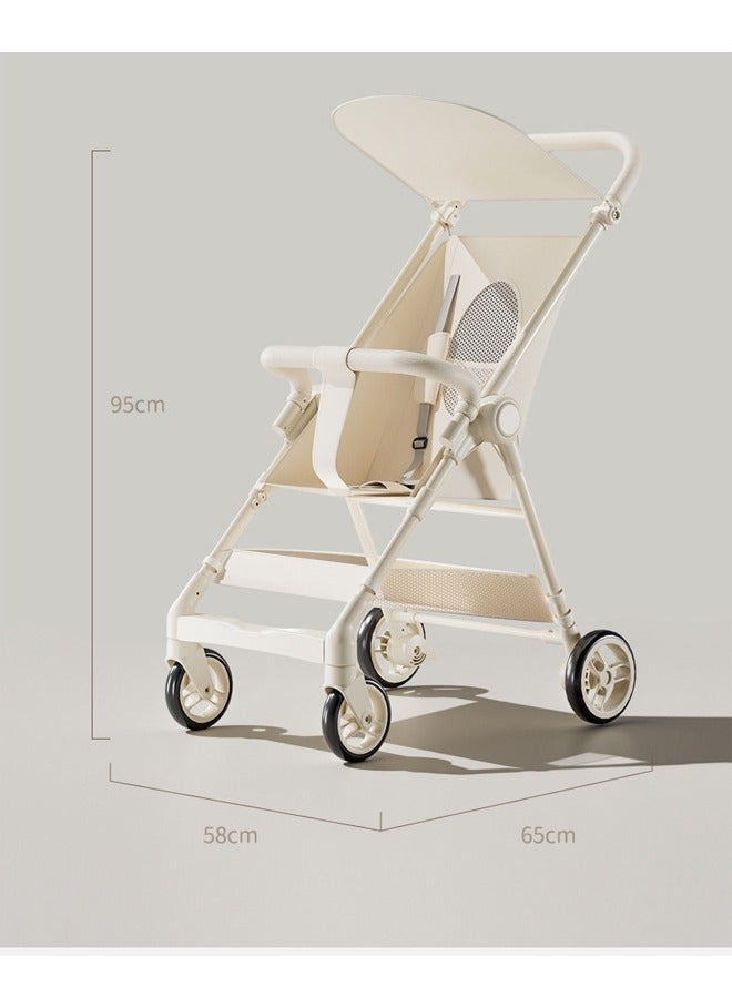 Travel Stroller With Snack Tray , Umbrella Stroller, Compact Baby Stroller for Airplane Use, Lightweight Stroller with Seat Belts, Coast Stroller Rider for Kids Ages 1-6, One Hand Folding
