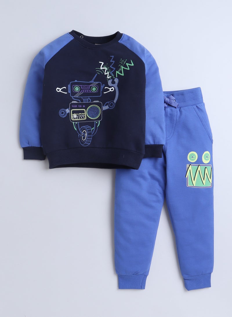 Boys' 2-Piece Set -Raglan Sweatshirt and Jogger Set Blue/Navy