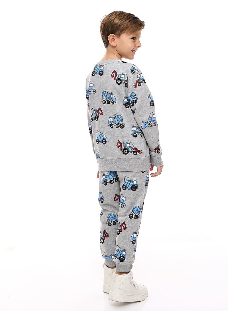 Boys 2-Piece Printed Sweatshirt and Jogger Set