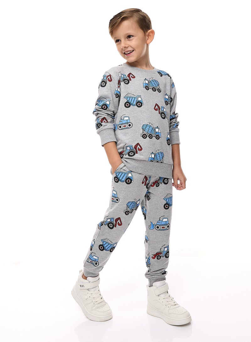 Boys 2-Piece Printed Sweatshirt and Jogger Set