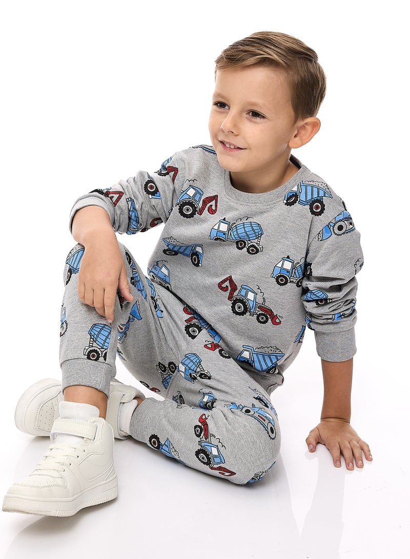 Boys 2-Piece Printed Sweatshirt and Jogger Set