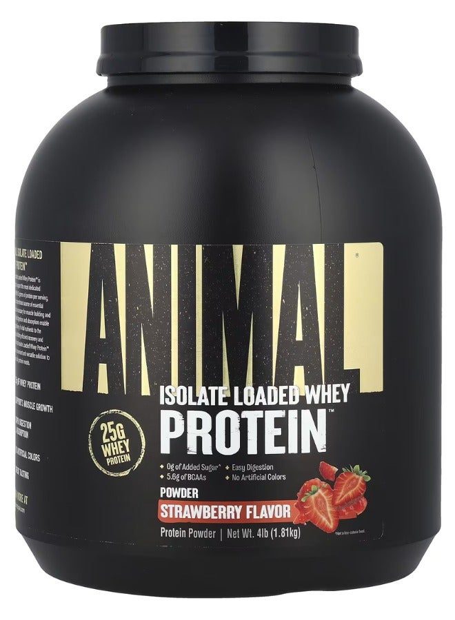 Animal Whey Isolate Loaded Whey Protein Strawberry Flavor 4Lb