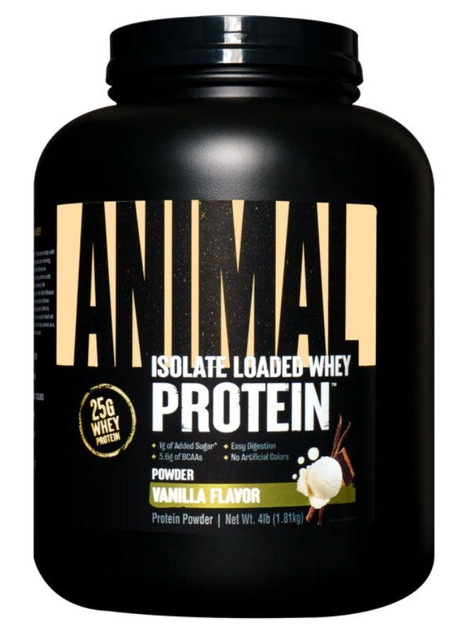 Animal Whey Isolate Loaded Whey Protein Vanilla Flavor 4Lb