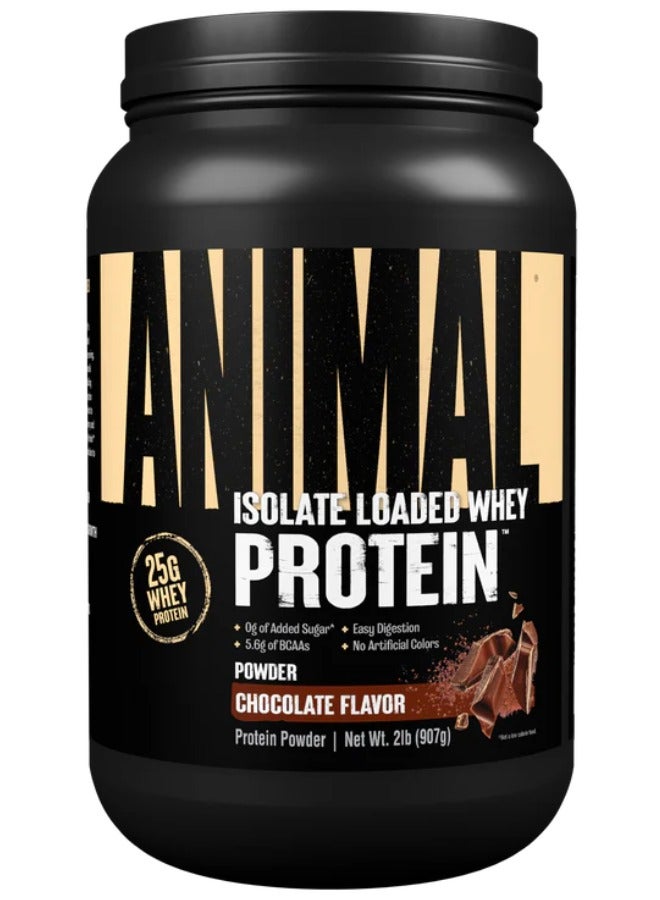 Animal Whey Isolate Protein Powder Loaded For Pre And Post Workout 25G Protein, Chocolate 2 Lbs