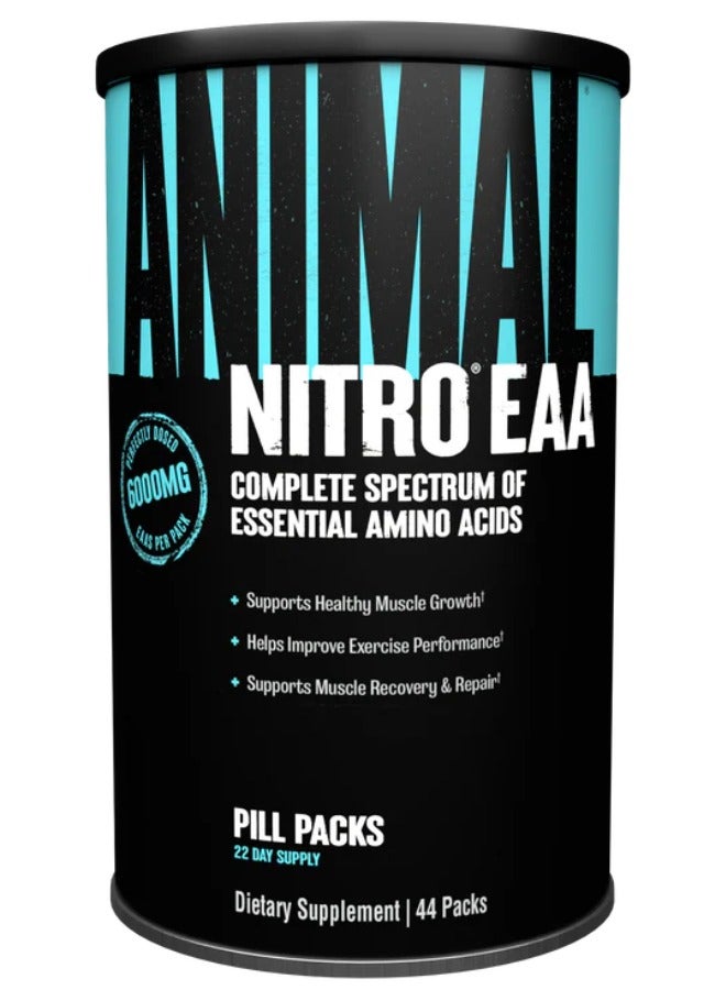 Animal Nitro Essential Animo Acids With Bcaa Supplement Recover Post Workout 44 Packs