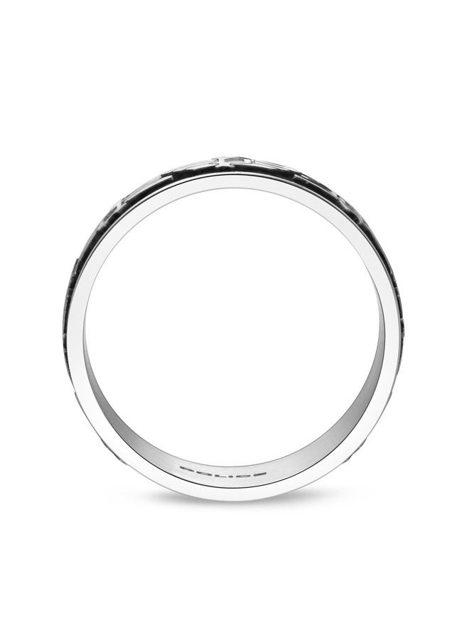 Slash Finger Ring for Men Stainless Steel with Black Enamel