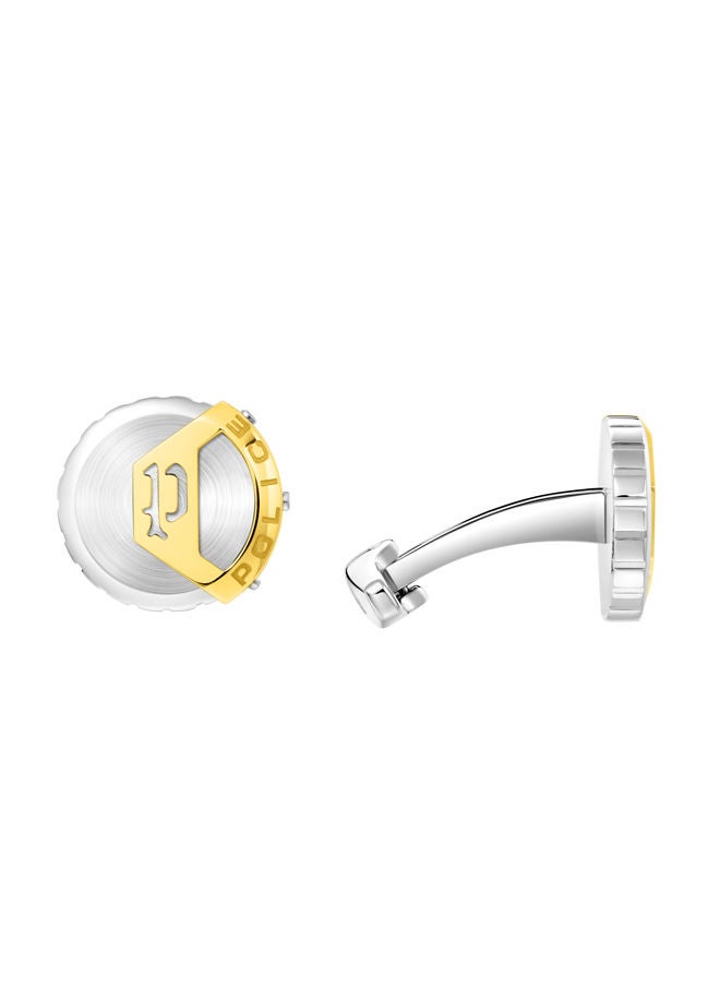 POLICE - Megalithic Cufflink For Men Stainless Steel With Gold Plated Logo - PEAGC0004407