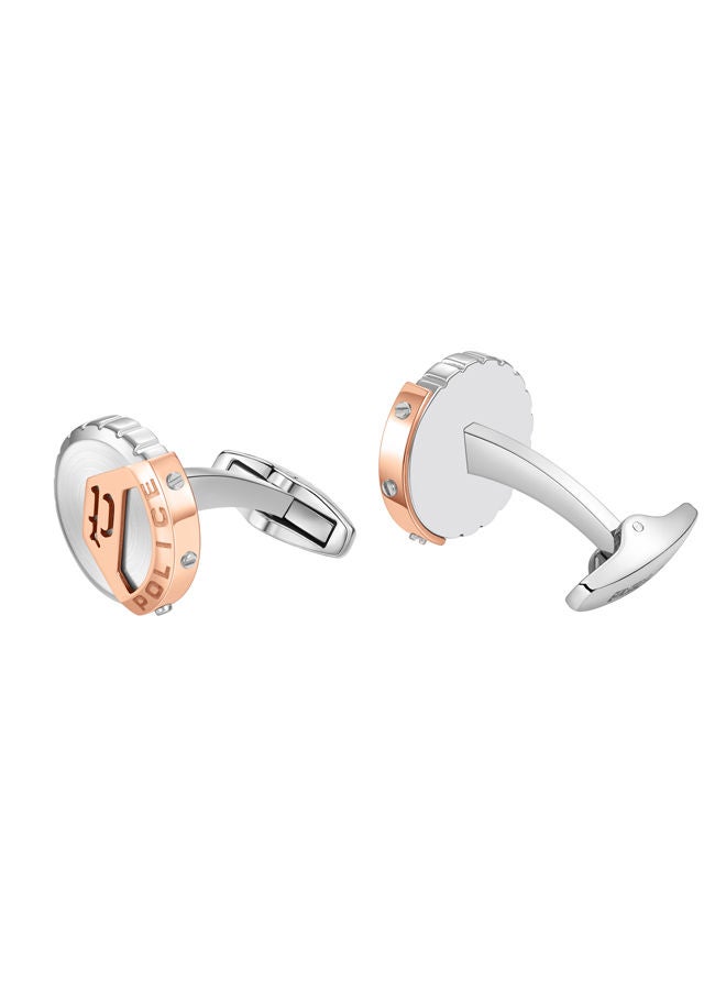 POLICE - Megalithic Cufflink For Men Stainless Steel With Rose Gold Logo - PEAGC0004404