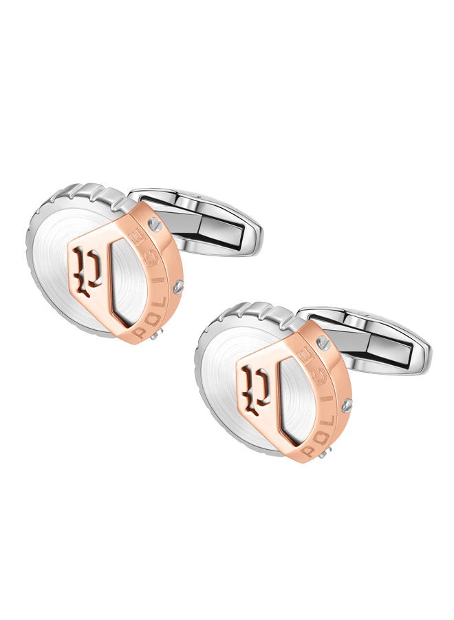 POLICE - Megalithic Cufflink For Men Stainless Steel With Rose Gold Logo - PEAGC0004404