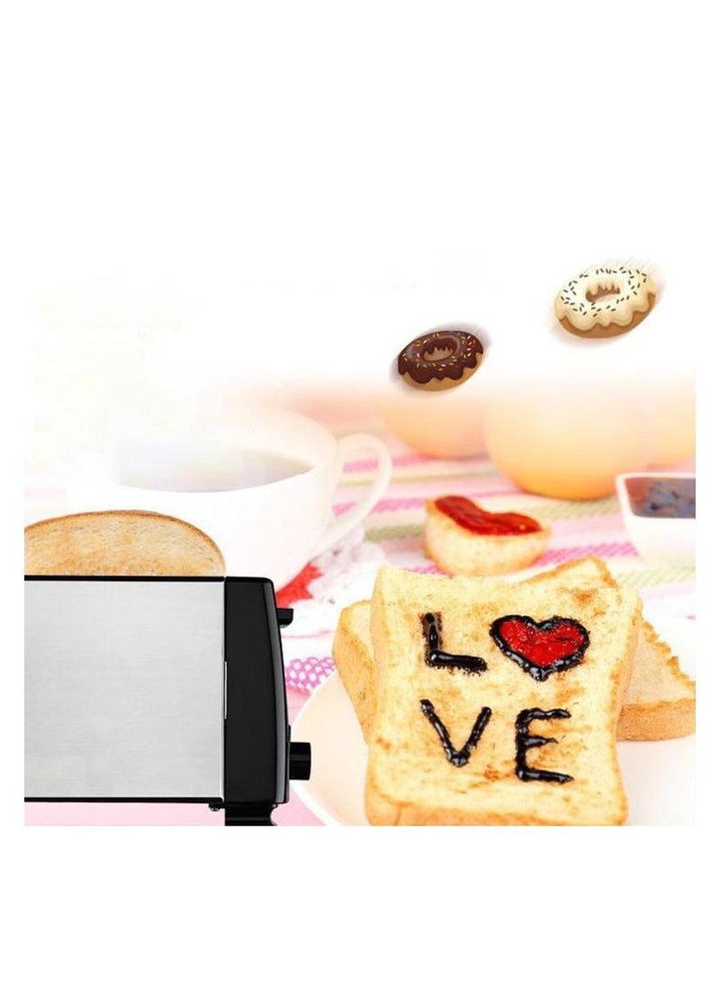 2-Slice Automatic Bread Toaster, Compact Stainless Steel Toaster for Household Kitchen, Adjustable Browning Control, Wide Slots for Bagels and Bread, Easy Cleanup, Perfect Breakfast Maker Machine