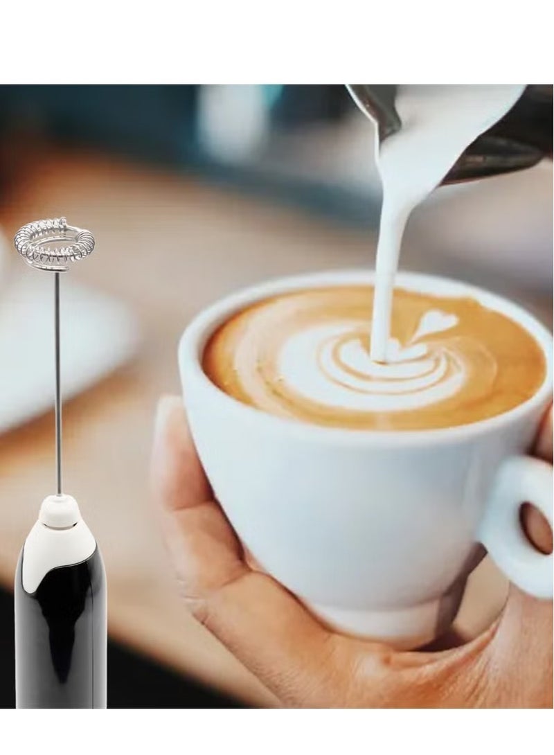 Electric Milk Frother Handheld Portable Mini Coffee Foamer with Whisk Set USB Adjustable Mixer for Lattes Cappuccino Matcha Hot Chocolate