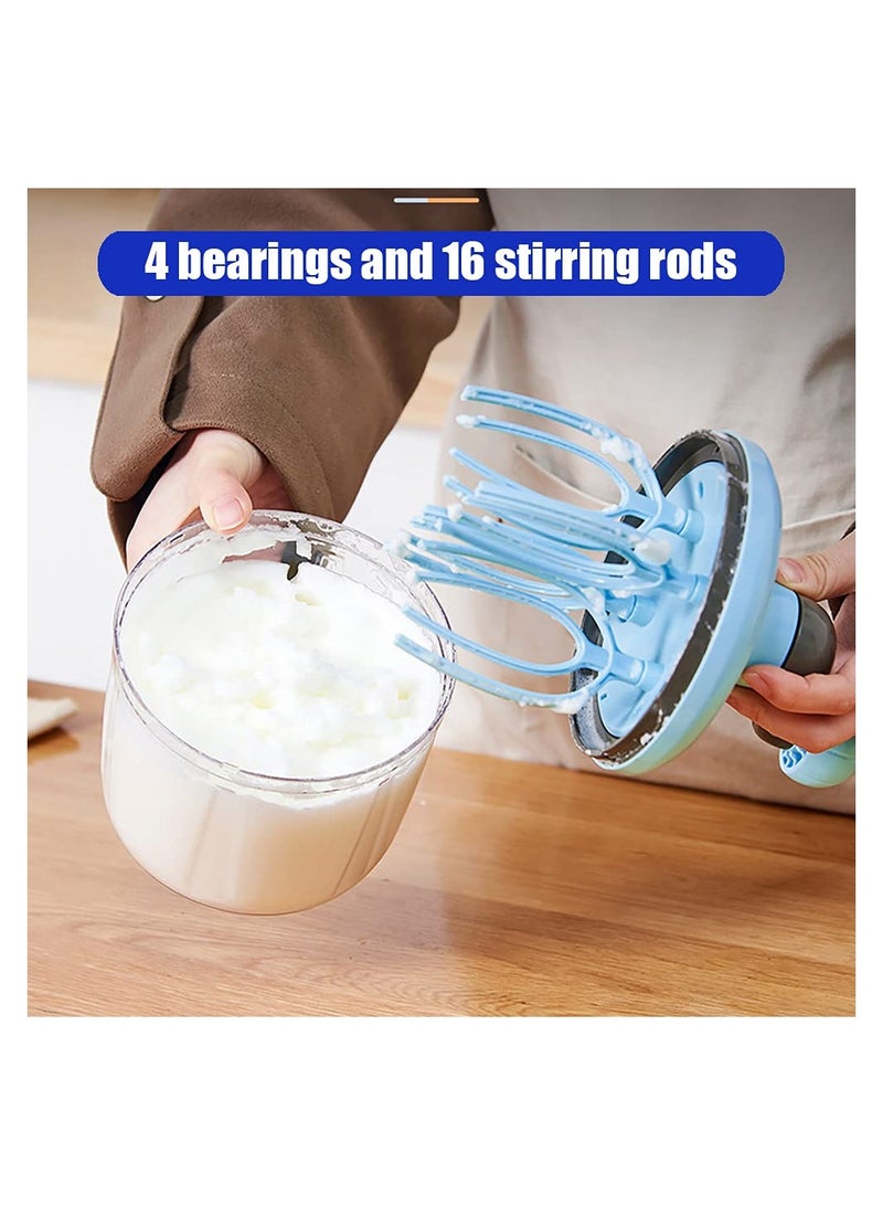 Plastic Rotary Hand Whisk for Eggs, Manual Egg Beater Rotary Handheld Handheld Egg Frother Mixer Plastic Rotary Egg Beater for Baking Cooking Easily Labor-Saving and efficient Egg Whisk