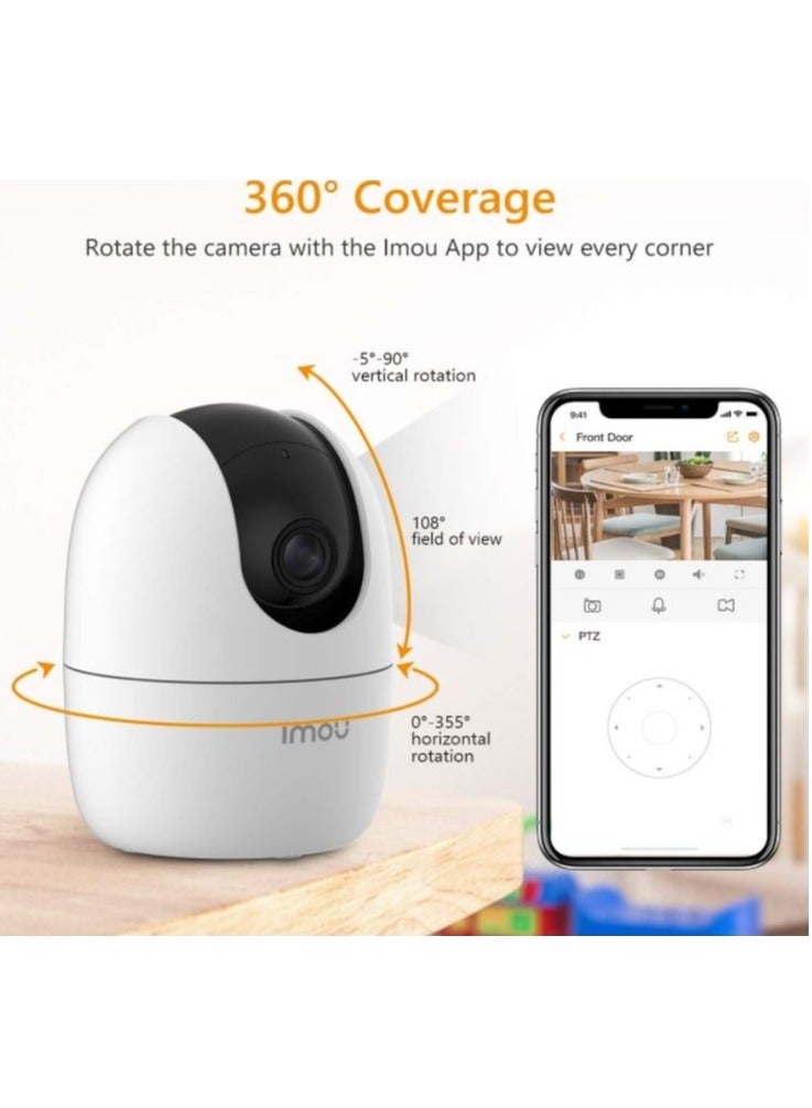 Imou Camera 2K Security Camera for Home Surveillance Cameras Indoor, 360° Wi-Fi Camera Indoor Ultra-Clear Camera Baby Monitor with Human Detection Motion Tracking Wireless Night Vision (Ranger 2C)