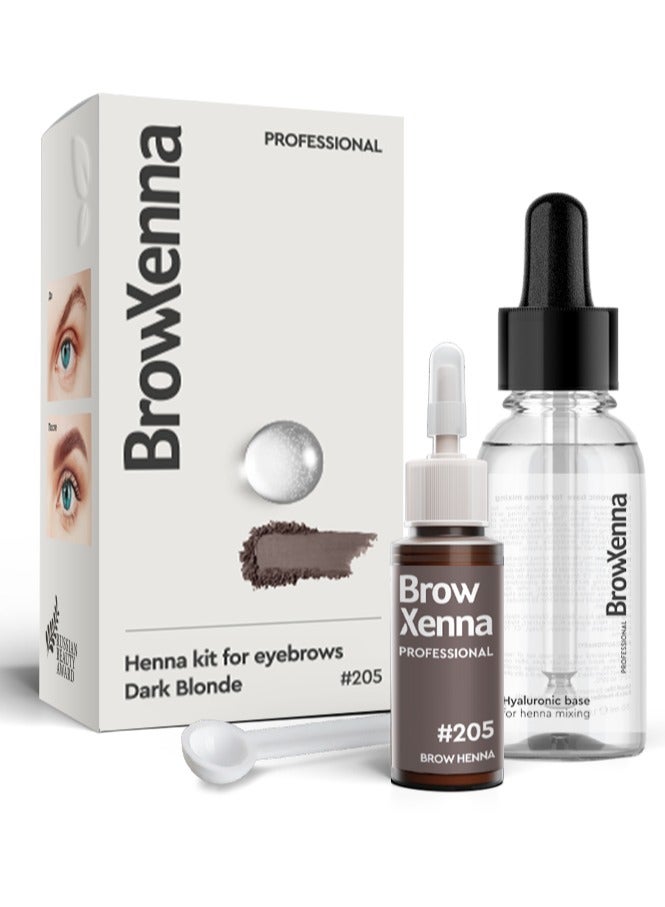 Brow Henna Kit with Hyaluronic Mixing Base Included | #205 Dark Blonde