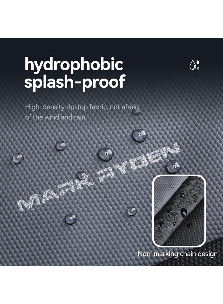 MARK RYDEN 3807 Expandable Roll Cover, Hydrophobic Fabric, Organized Storage with Stylish Design 17Inch Backpack (Black and Gray)