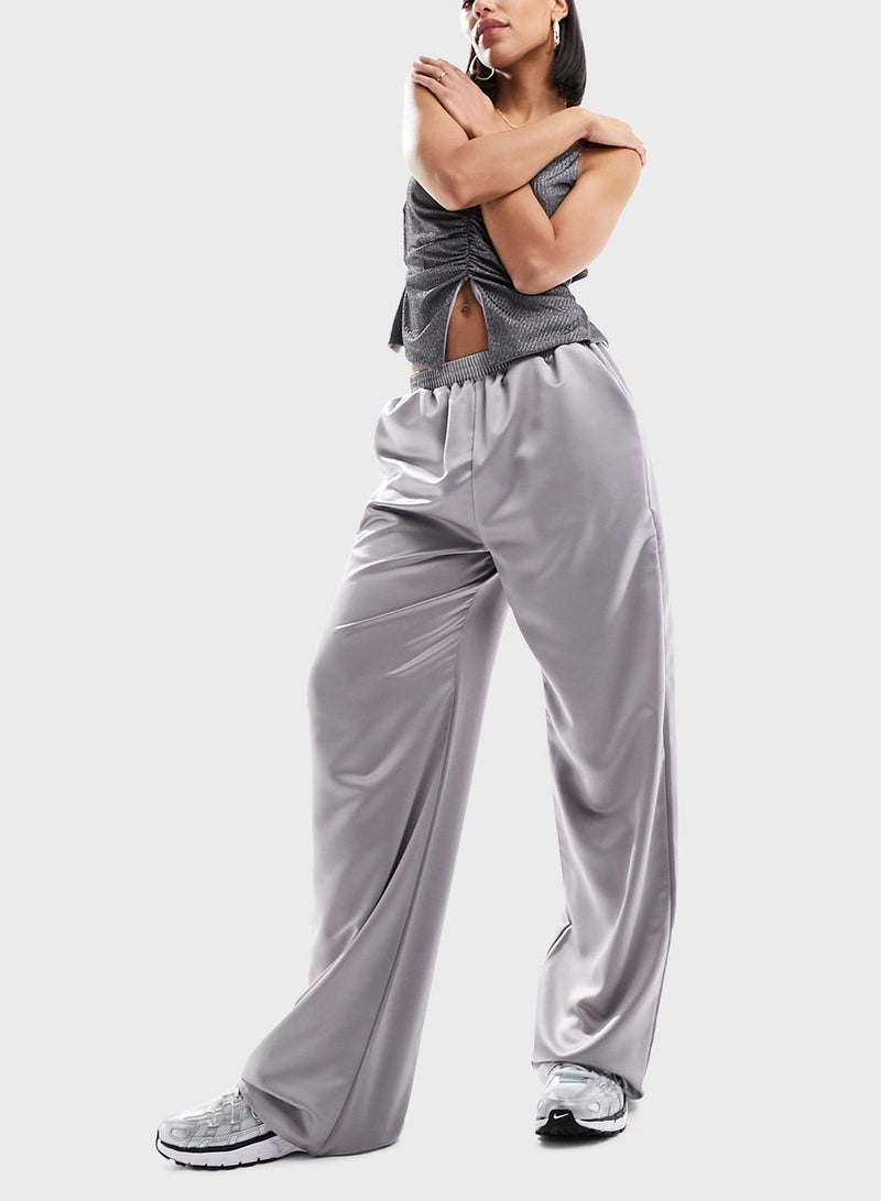 Satin High Waist Pants