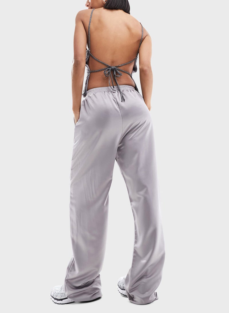 Satin High Waist Pants