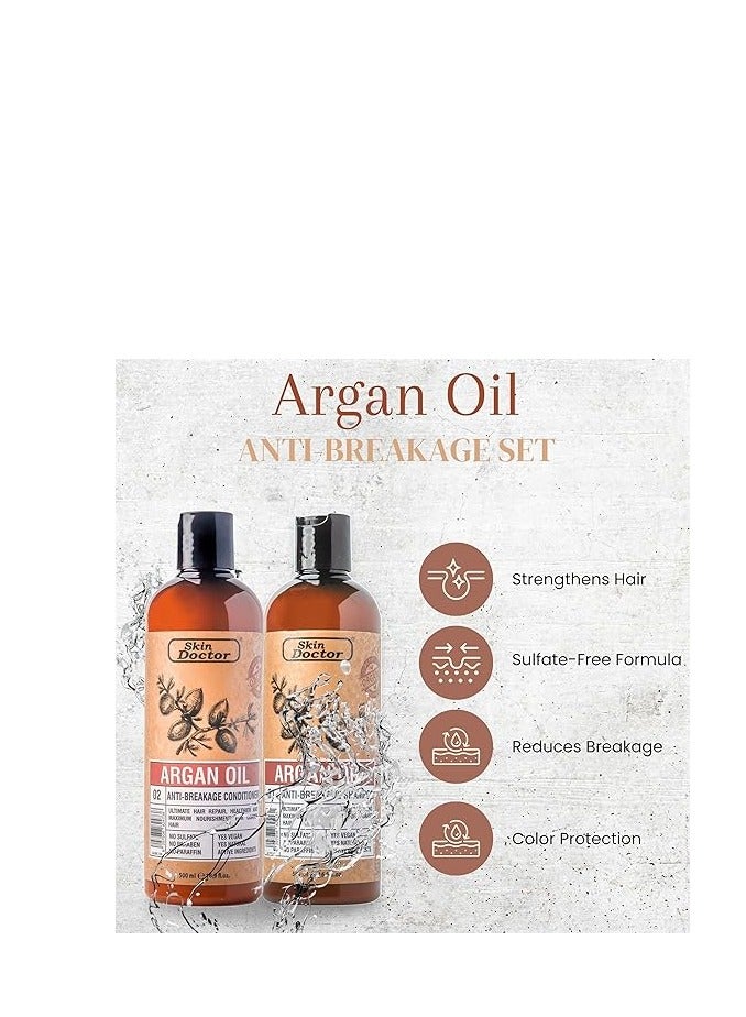 Argan Oil-Infused Shampoo & Conditioner Set Anti-Breakage