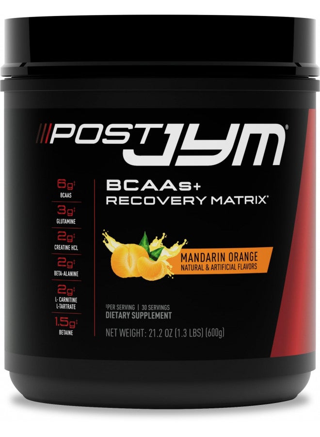 Post JYM Active Matrix - Post-Workout with BCAA's, Glutamine, Creatine HCL, Beta-Alanine, and More | JYM Supplement Science | Mandarin Orange Flavor, 30 Servings, 1.3 Pound (Pack of 1)