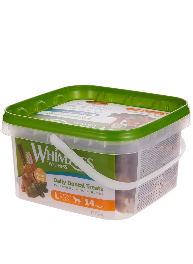 WHIMZEES Natural Grain Free Daily Dental Dog Treats Variety Packs 14Large, Grade 840g