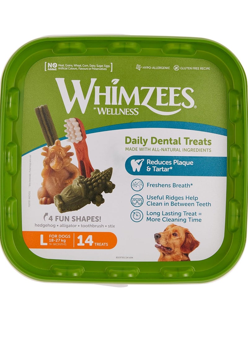 WHIMZEES Natural Grain Free Daily Dental Dog Treats Variety Packs 14Large, Grade 840g