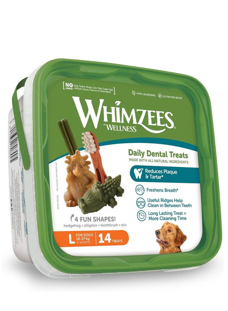 WHIMZEES Natural Grain Free Daily Dental Dog Treats Variety Packs 14Large, Grade 840g