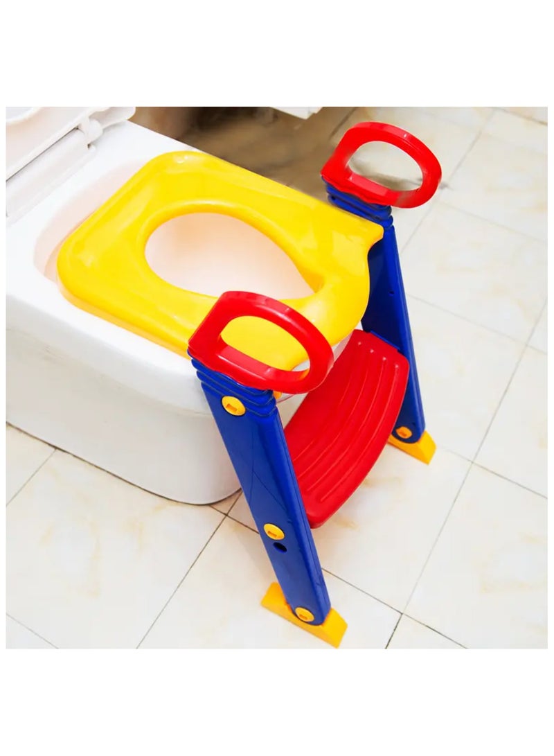 Toilet Potty Training Seat with Step Stool Ladder Training Toilet for Kids Boys Girls Toddlers -Comfortable Safe Potty Seat with Anti-Slip Pads Ladder