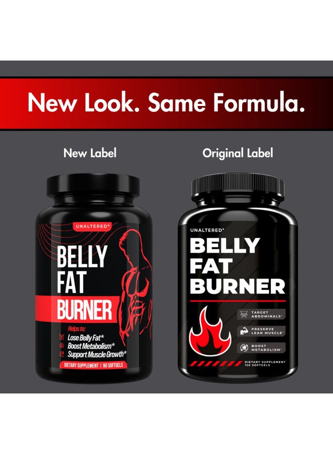 UNALTERED Belly Fat Burner for Men - Lose Belly Fat, Tighten Abs, Support Lean Muscle Growth - Jitter & Caffeine-Free Weight Loss Pills - 90 Ct