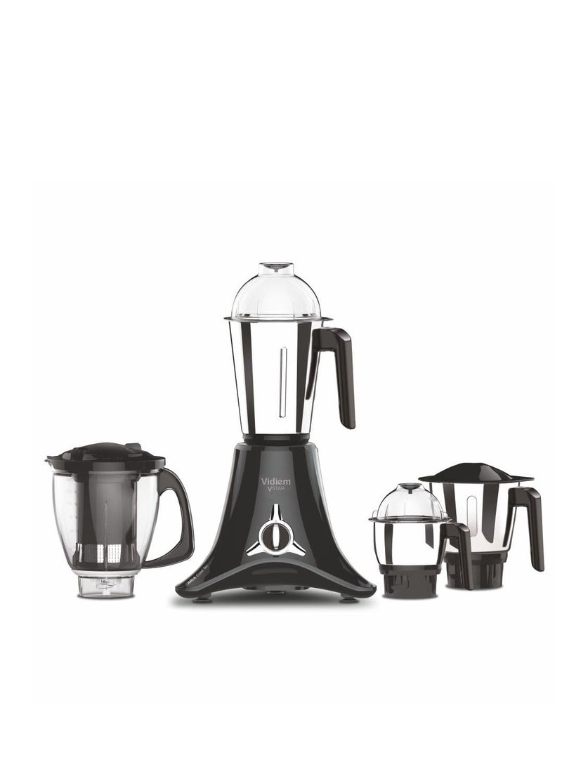 Vidiem mixer grinder 618 A VSTAR 1000 watt (Black) with three leakproof jars and 1 juicer mixer grinder, self-lock for wet and dry spices, chutneys and curries