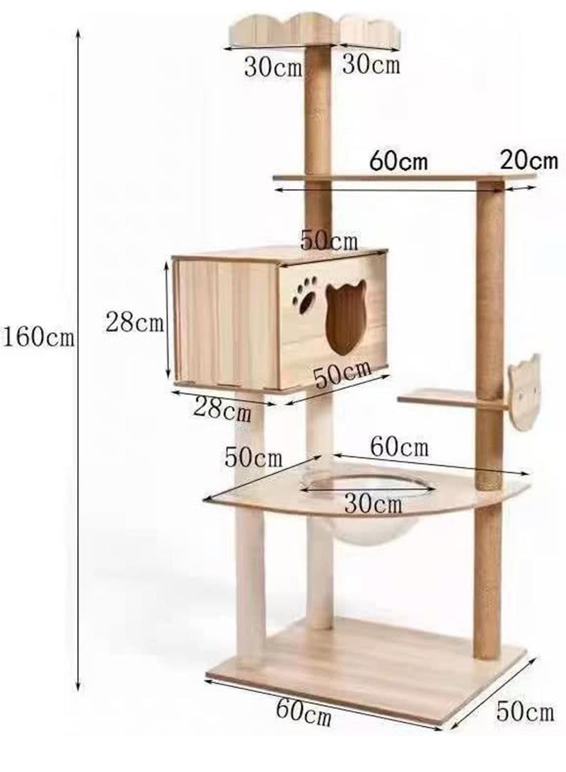 Cat Tree with Sisal Scratching Posts Cat Play House and Rest Place Tower for Cats