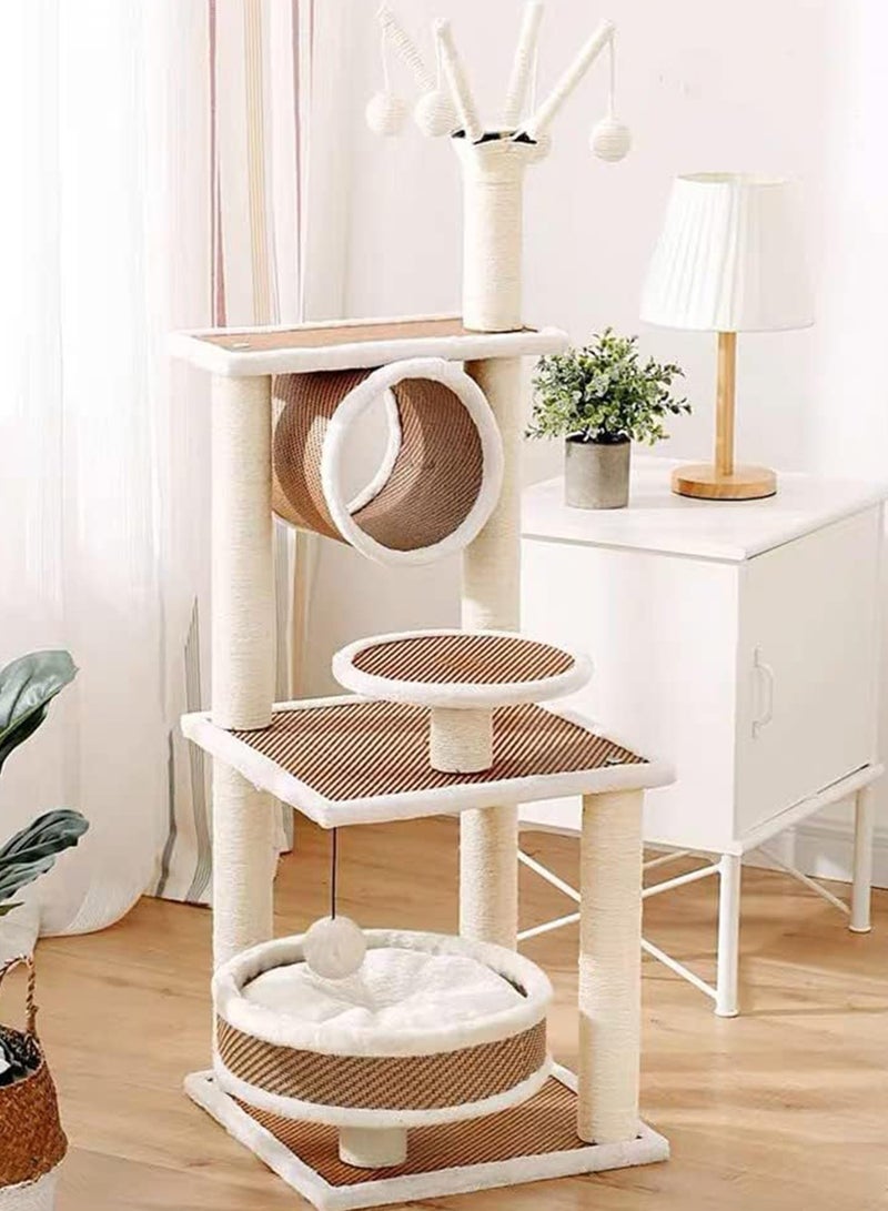 Cat Tree with Sisal Scratching Posts Cat Play House and Rest Place Tower for Cats