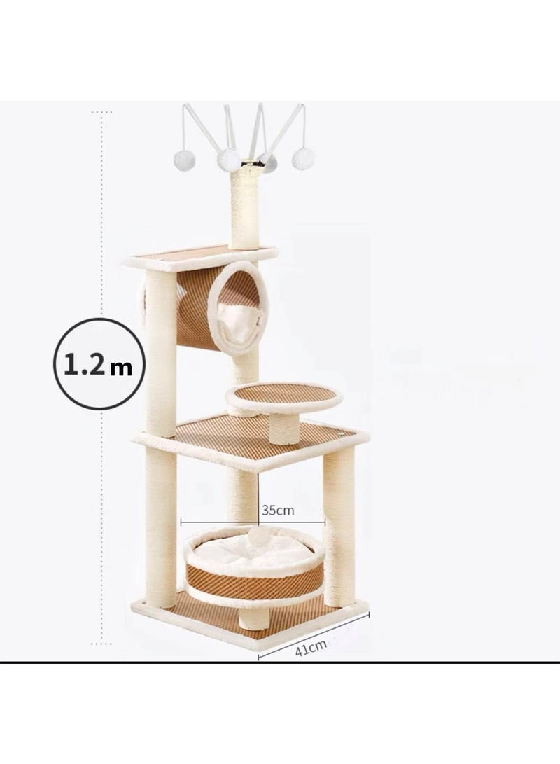 Cat Tree with Sisal Scratching Posts Cat Play House and Rest Place Tower for Cats