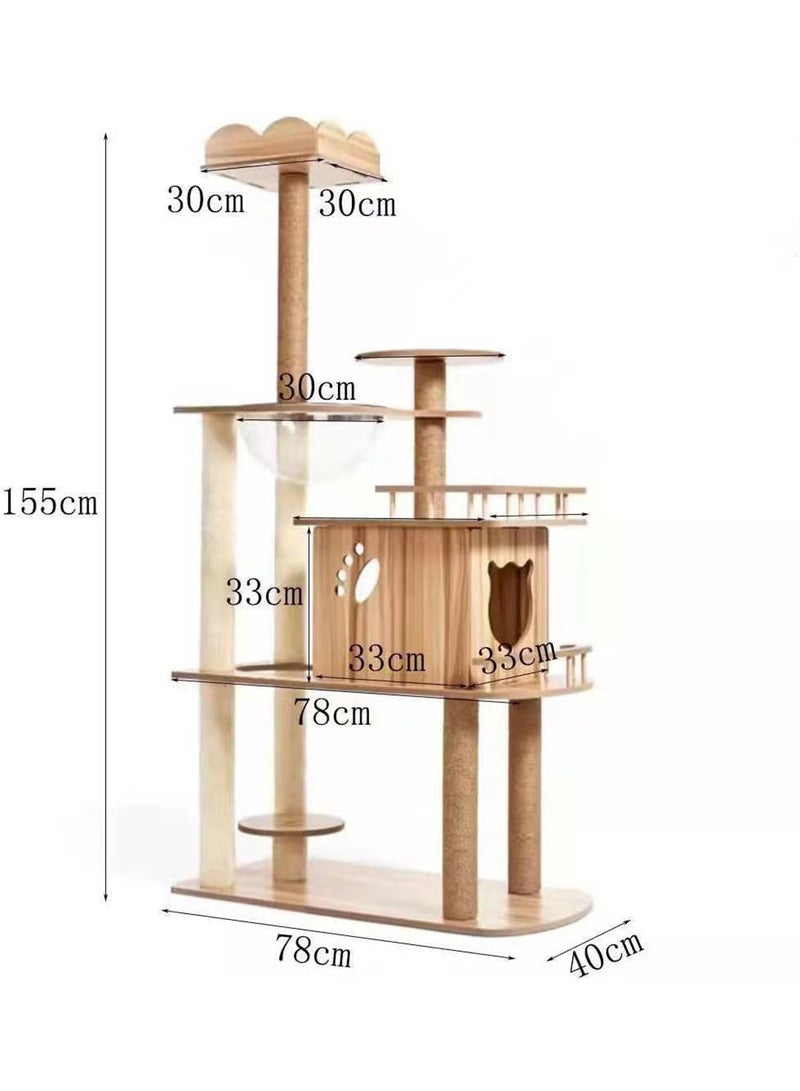 Cat Tree with Sisal Scratching Posts Cat Play House and Rest Place Tower for Cats