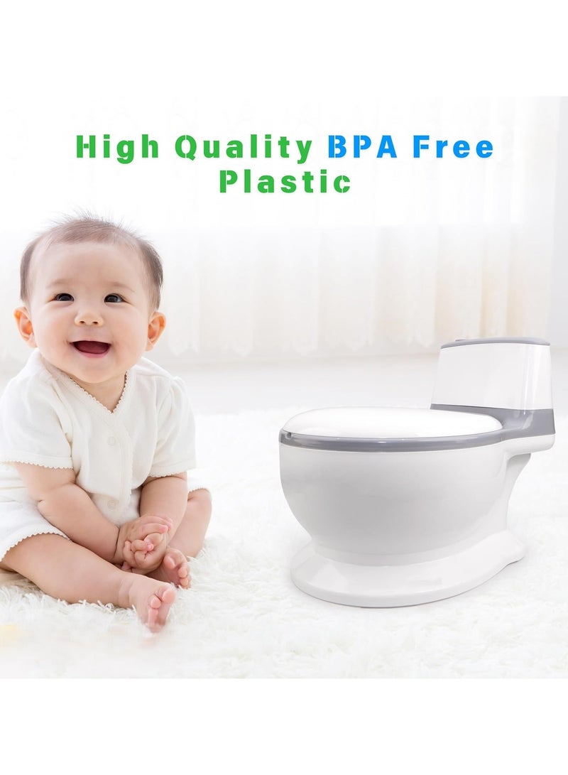 Real Feel Potty Training Toilet For Boys And Girls Toddler Potty Training Seat With Wipes Storage And Life Like Flush Sound  Magic Stickers & Disposable Liners  Easy To Clean & Assemble