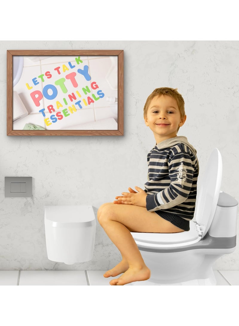 Real Feel Potty Training Toilet For Boys And Girls Toddler Potty Training Seat With Wipes Storage And Life Like Flush Sound  Magic Stickers & Disposable Liners  Easy To Clean & Assemble