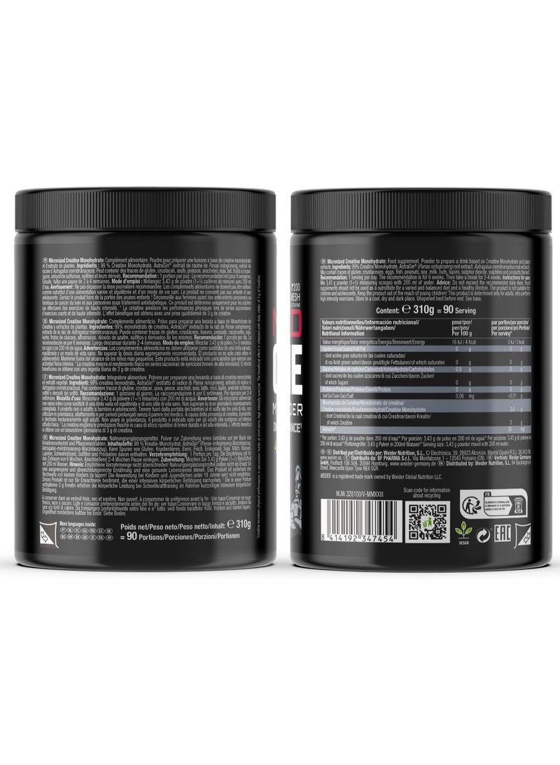 Weider, Creatine Monohydrate, Astragin, Unflavored, 310g, 90 Servings