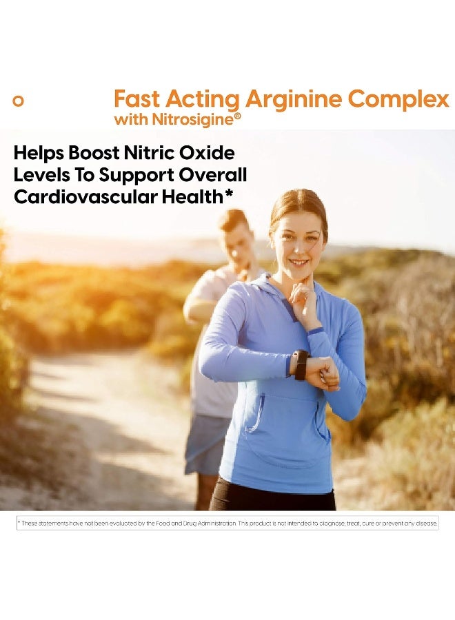 Doctor's Best Fast Acting Arginine Complex w/Nitrosigine, Boost Nitric Oxide, Blood Flow & Vessel Flexibility, Non-GMO, Vegan, Gluten Free, 750mg, White (DRB-00406), Tablet, 60 count